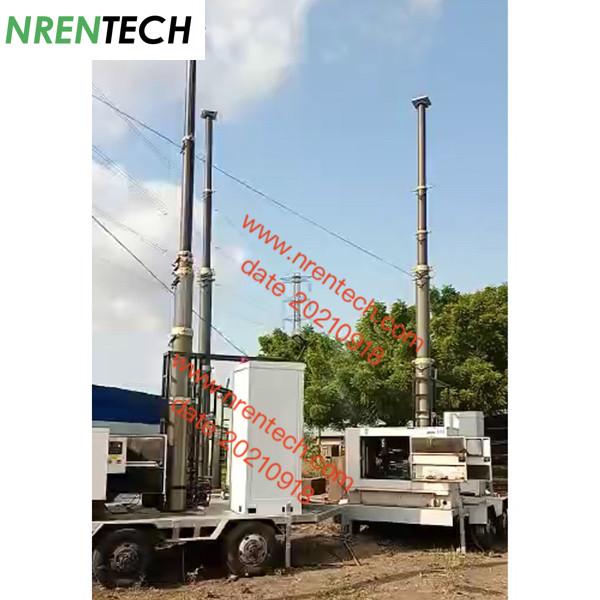 15m mobile telescoping mast 350kg payloads for COW (Cell On Wheels) Telecom