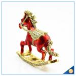 Enamel Metal Trojan Shape Trinket Box Animal Series Rhinestone Jewelry Box