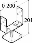 Adjustable Metal Brackets 0-200mm for Fence Post Repair to Concrete, Decking