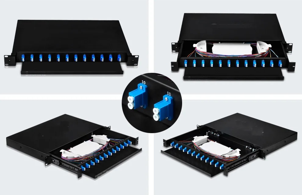 LC SC Rack Installation 24 Fiber Optic Distribution Frame for 48 Port MTP MPO ODF