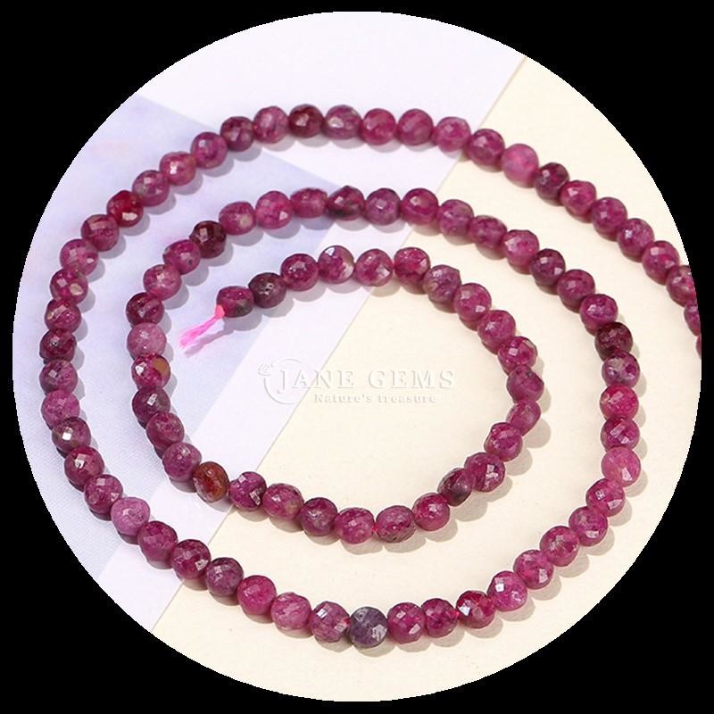 Flat Shape Faceted Beads Crystal Gemstone Round Shape Tourmaline Peridot Loose Bead Strands for DIY Jewelry Making