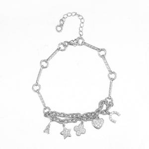 Wholesale 6.5 Inch 925 Silver CZ Bracelet 7.0g Alphabet Jewelry Friendship Bracelet from china suppliers