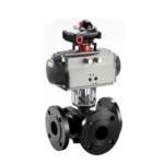 Fluorine Dn80 Chemical Resistant Floating 3 Way Electric Ball Valve