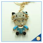 Three Color Custom Rhinestone Metal Fashion Cute Key Chains For Girl Friend's