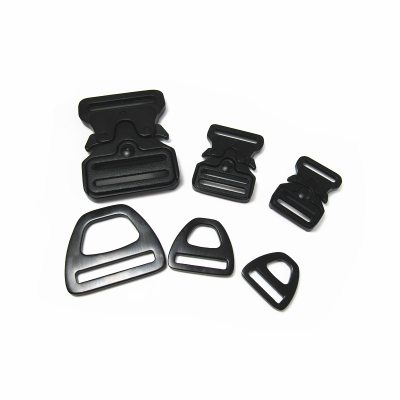 20mm/25mm/38mm Black Adjustable Metal Tactical Quick Release Buckle /Triangle Buckle Sets For Pet Accessories