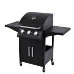 Bistro 3 Burners Gas BBQ Rotisserie Stove with Warming Area and Flat Plate
