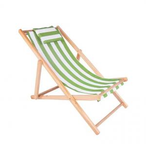 Wholesale Outdoor Deck Bamboo Chair Relaxing Chair Garden Chair Backrest Adjustable in 4 Positions Canvas Seating Area from china suppliers