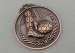 Football Die Cast Medals 3D Design 45 mm Antique Copper Plating / Anti-brass