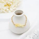 Moissanite Alloy Beaded Bracelets Anklets Natural Stone Gold Women Bracelets