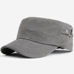 Circle Ring Stars Style Mens Flat Top Caps , Grey Hollow Flat Top Military Hat