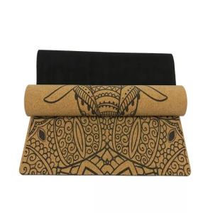 Wholesale Patterned Yoga Mat, Top Layer Cork Material, Wood color thermal transfer printing Yoga Mat,Gym Mat from china suppliers