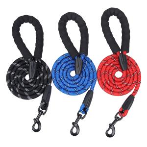 Wholesale Pet Reflective Nylon Leash Explosion-Proof Flush Dog 1.5M Round Rope Foam Handle from china suppliers