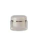 Double Wall Acrylic Round Hair Care Skincare Cream Jar Packaging With Dome Cap