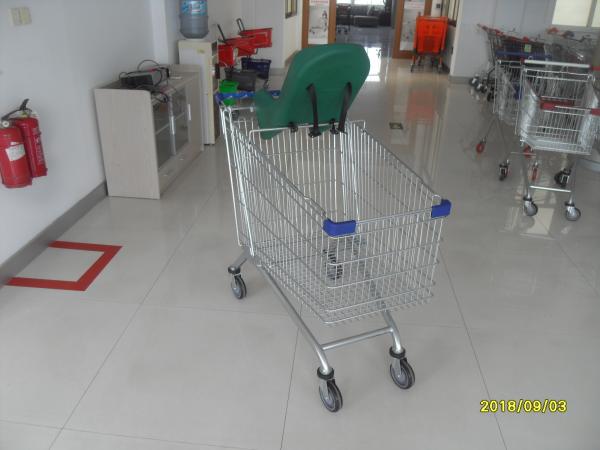Baby Capsule Anti Theft Supermarket Shopping Carts 210L With Clear Powder