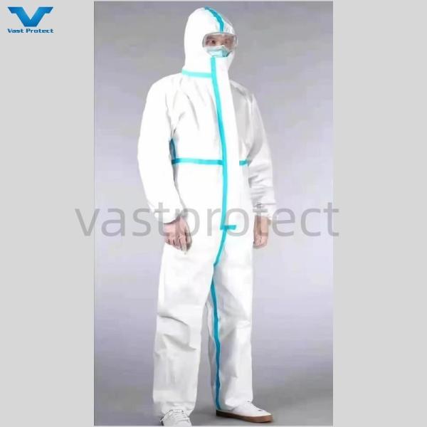 Light Chemical Protective Clothing PP PE White Disposable Type 5 6 Coveralls