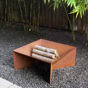 Wholesale Square Shape Wood Burning Corten Steel Fire Pit 3mm Thickness from china suppliers