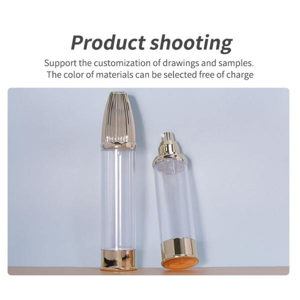AS Collar Pump Airless Bottles for Lotion Refillable Empty Spray Plastic Bullet Round