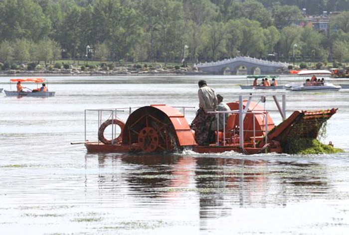 75kw Power Aquatic Weed Harvester Collect Water Plants On Water