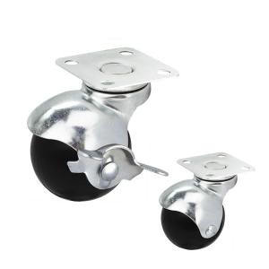 Wholesale 50mm Diameter Black Plastic Top Plate Ball Casters With Side Brake from china suppliers