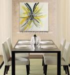 Modern Hand Painted Flower Paintings Fashion Square Abstract Art Canvas