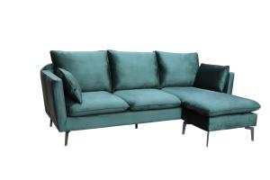 Wholesale Living Room Velvet Corner Linen Fabric Sofa Metal Legs from china suppliers
