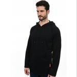 10oz CAT2 FR Fleece Hoodie For Men Winter Black Flame Retardant Sweatshirt