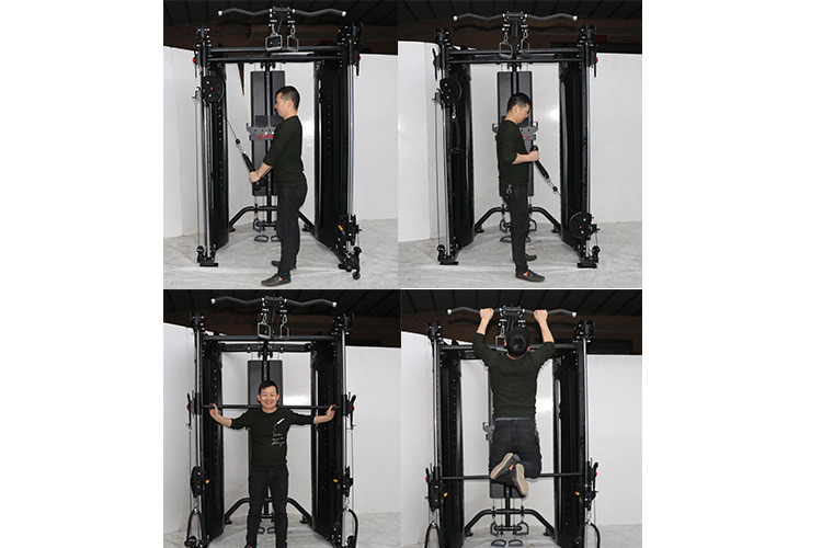 Black Steel Tube Power Rack Equipment Multi Purpose Type For Commercial Gym
