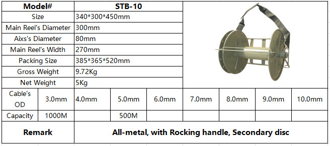 STB-10 All Metal Tactical Fiber Optic Reel Cable Drum Spool Manpack Backpack