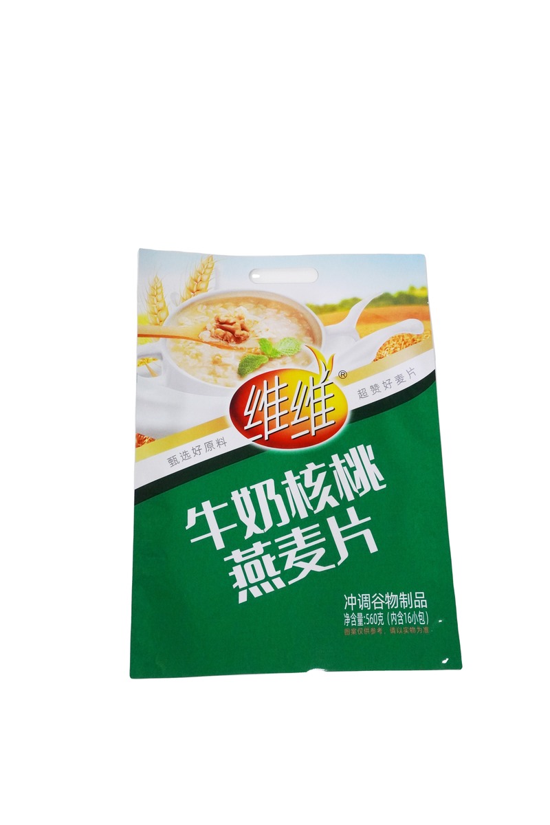 Safety Hand Size Handle Easy To Carry Morning Oats Food Graded Laminated Packaging Bag