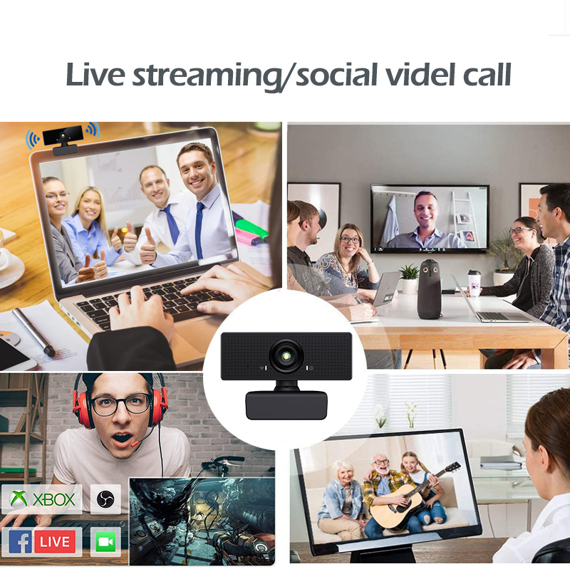 1080P HD Webcam 110 degree wide Computer WebCam Camera for Live Broadcast YouTube Video Recording Conferencing Meeting