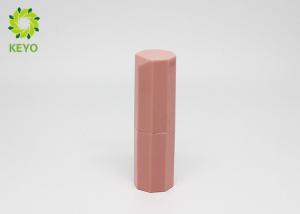 China PP Plastic Lipstick Tube Container , Hexagon Shape Pink Lipstick Tube on sale
