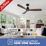 52 Inch Decorative Wooden Ceiling Fan With 5 Speed Remote Control