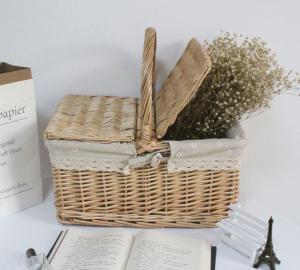 Wholesale Handmade Natural Willow Wicker Picnic Basket Cheap Lunch Bags Hot sale products Outdoor Lunch Basket from china suppliers
