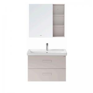 China Wall Hung PVC Bathroom Cabinet , Multilayer Board Wash Basin Mirror Cabinet on sale