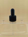 18 20 PP Black Rubber Glass Tube Bamboo Cover Dropper For Essential Oil Bottle