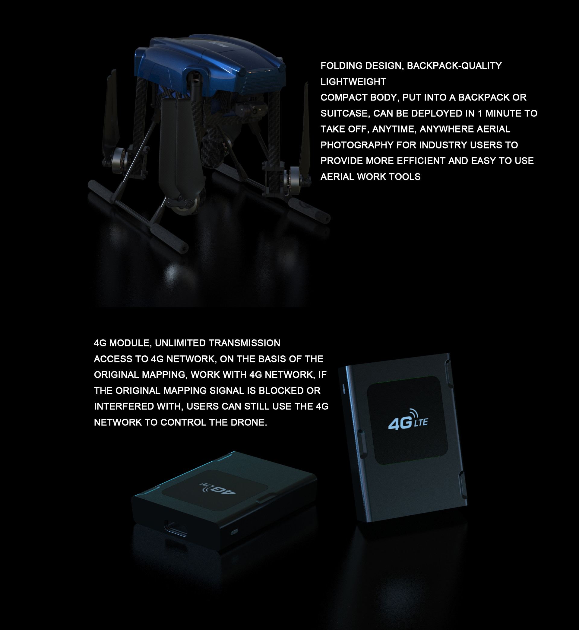 10km Heavy Lift Drone Foldable RC Drone With Thermal Camera Industrial Drones