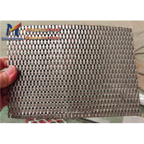 1.5x3mm Stainless Steel Woven Mesh Elevator Panel Wall Covering