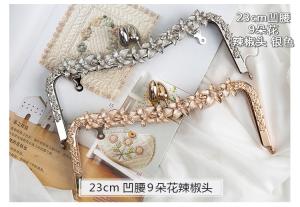 Wholesale Chili Shape Closure Flower Purse Clutch Frames With Stone from china suppliers