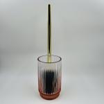 Ombre orange glass modern bath accessories with round shape and ribbed vertical
