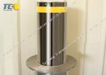 Outdoor Pneumatic Bollards Polished Stainless Steel Road Safety Equipment