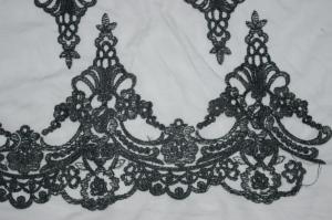Wholesale Black Guipure Lace Trimming Embroidery Lace edge H19.5cm* L20cm Repeat from china suppliers