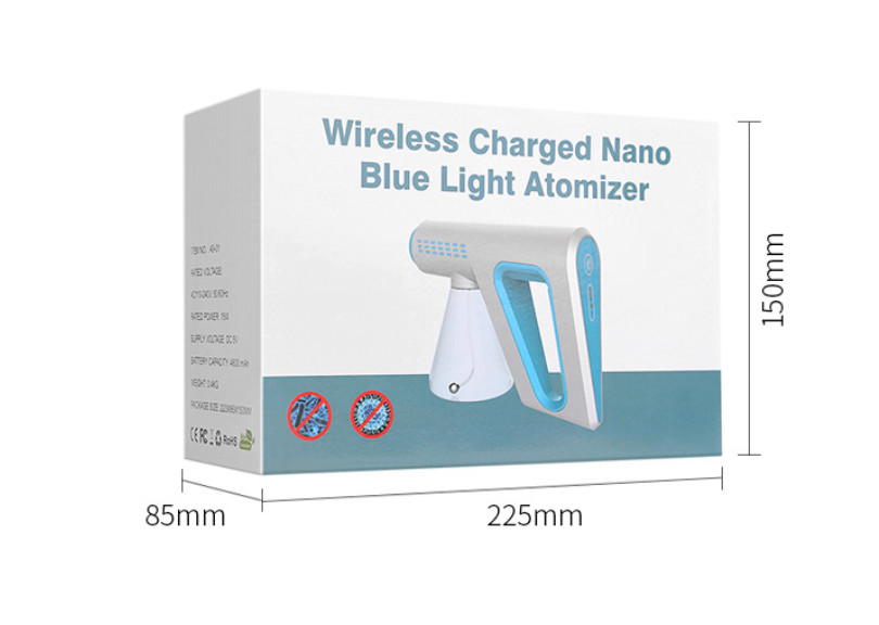Manual Two Speed Adjustment Blue Light Disinfection Sanitizer Mist Spray Gun