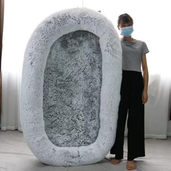 Manufacture 160cm Non-Slip Washable Long Plush Giant Fluffy Pet Bed For Cat Dog