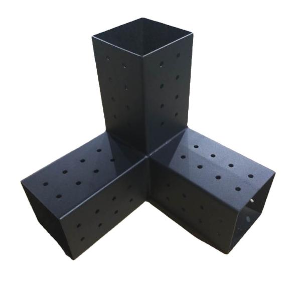 Black Q235B Pergola Brackets for 4x4Woodworks Modular Modern DIY Pergola