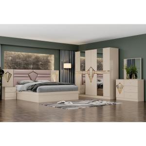 Wholesale Cheap High Quality Master Room Wood Frame Double Bed Set Home Modern Luxury Complete Wooden King Size Bedroom Sets Furniture from china suppliers