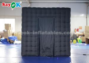 Wholesale Event Booth Displays Black Two Doors Cube Inflatable Photo Booth With Air Blower Attractive from china suppliers