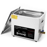 Dual Frequency Ultrasonic Cleaner 10L Tank 4pcs Transducers Drain Valve
