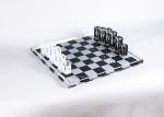Wholesale Creative Black White Printing Clear Crystal Acrylic Chess Set