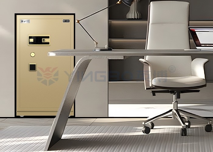 Dual Alarm Fingerprint Key Operated Luxury Safe Box For Office Security YB/N7-100