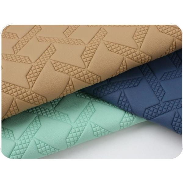 Custom Car Floor Mats Leather Woven Pattern PVC Leather Material Anti Mildew